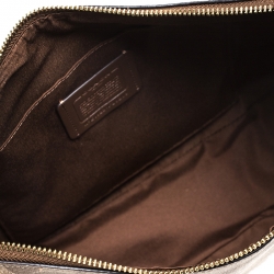 Coach Brown Signature Coated Canvas and Leather Zip Hobo