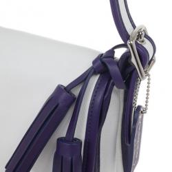 Pre Owned Coach White Legacy Archival Two Tone Leather Rambler