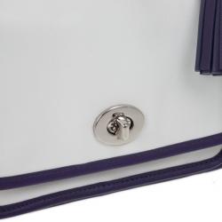 Pre Owned Coach White Legacy Archival Two Tone Leather Rambler