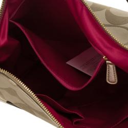Pre Owned Coach Khaki Daisy Poppy C Applique Hobo