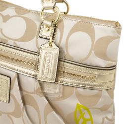 Pre Owned Coach Daisy Applique Multicolor Tote