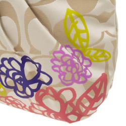 Pre Owned Coach Daisy Applique Multicolor Tote