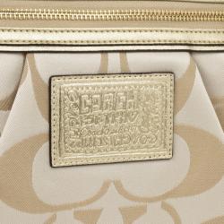 Pre Owned Coach Daisy Applique Multicolor Tote