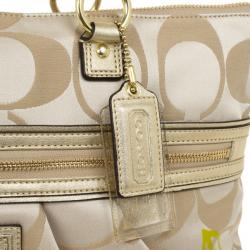 Pre Owned Coach Daisy Applique Multicolor Tote