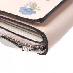 Coach Multicolor Bell Flower Print Coated Canvas Trifold Wallet