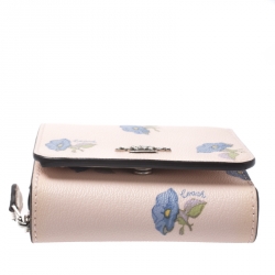 Coach Multicolor Bell Flower Print Coated Canvas Trifold Wallet