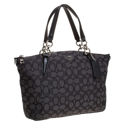 Coach Black Monogram Canvas Small Kelsey Satchel