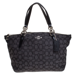 Coach Black Monogram Canvas Small Kelsey Satchel