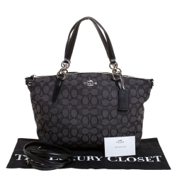 Coach Black Monogram Canvas Small Kelsey Satchel