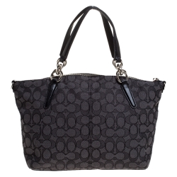 Coach Black Monogram Canvas Small Kelsey Satchel