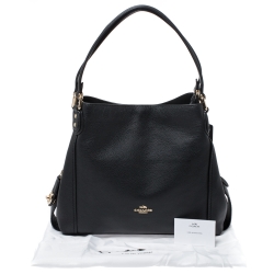 Coach Black Leather Edie 31 Shoulder Bag