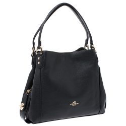 Coach Black Leather Edie 31 Shoulder Bag