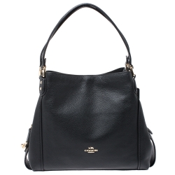 Coach Black Leather Edie 31 Shoulder Bag