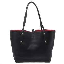 مملوكة مسبقًا Coach Black Pebbled Leather Market Tote
