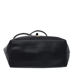 Pre Owned Coach Black Pebbled Leather Market Tote