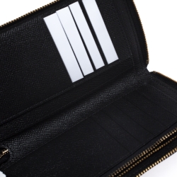 Coach Black Leather Accordion Zip Around Wallet