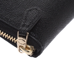 Coach Black Leather Accordion Zip Around Wallet