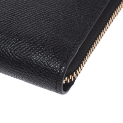Coach Black Leather Accordion Zip Around Wallet