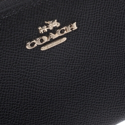 Coach Black Leather Accordion Zip Around Wallet