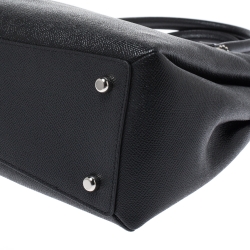 Pre Owned Coach Black Leather Sage Carryall Satchel