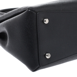 Pre Owned Coach Black Leather Sage Carryall Satchel