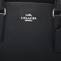 Pre Owned Coach Black Leather Sage Carryall Satchel