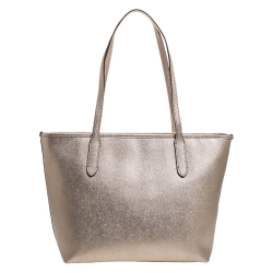 Coach Rose Platinum Leather Avenue Tote