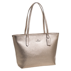 Coach Rose Platinum Leather Avenue Tote