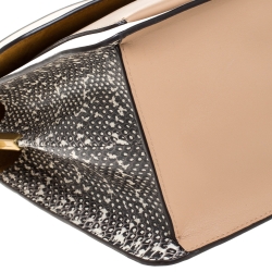 Pre Owned Coach Tricolor Leather and Python Effect Tabby Shoulder Bag 