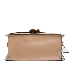 Pre Owned Coach Tricolor Leather and Python Effect Tabby Shoulder Bag 