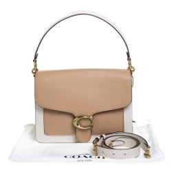 Pre Owned Coach Tricolor Leather and Python Effect Tabby Shoulder Bag 