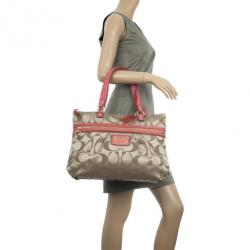 Pre Owned Coach Daisy Signature Coral Tote