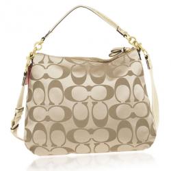 Coach Khaki Daisy Poppy C Applique Hobo