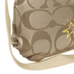 Coach Khaki Daisy Poppy C Applique Hobo