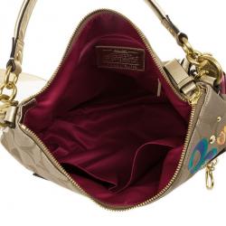 Coach Khaki Daisy Poppy C Applique Hobo