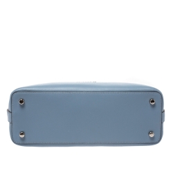 Coach Blue/Black Lizard Embossed Leather Mini Sierra Satchel