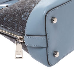 Coach Blue/Black Lizard Embossed Leather Mini Sierra Satchel