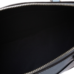 Coach Blue/Black Lizard Embossed Leather Mini Sierra Satchel