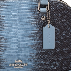 Coach Blue/Black Lizard Embossed Leather Mini Sierra Satchel