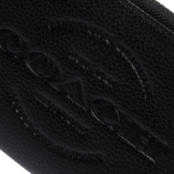 Pre Owned Coach Black Leather Accordion Zip Around Wallet