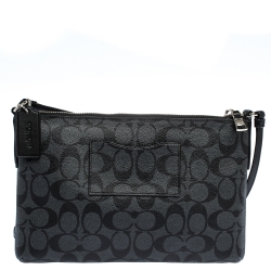 مملوكة مسبقًا حقيبة كروس كوتش Pop Up جلد وكانفاس مقوى شهيرة سوداء