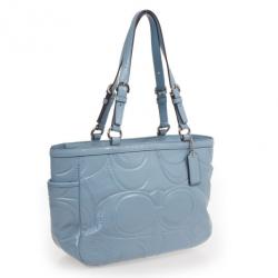 Pre Owned Coach Baby Blue Patent Tote