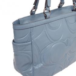 Pre Owned Coach Baby Blue Patent Tote