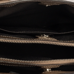 Pre Owned Coach Metallic Grained Leather Sage Carryall Satchel