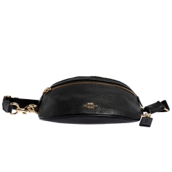 Pre Owned Coach Black Pebbled Leather Belt Bag