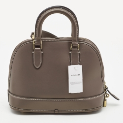 Pre Owned Coach Grey Leather Revel  Satchel