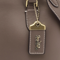 Pre Owned Coach Grey Leather Revel  Satchel