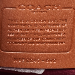 Pre Owned Coach Beige/Brown Signature Coated Canvas and Leather Lora Carryall Tote