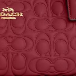 Coach Red Signature Leather Teri Shoulder Bag