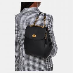 Pre Owned Coach Leather Convertible Twist Lock Backpack